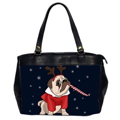 Pug Xmas Office Handbags (2 Sides)  by Valentinaart