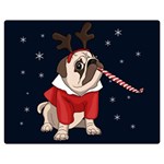 Pug Xmas Double Sided Flano Blanket (Medium)  60 x50  Blanket Front