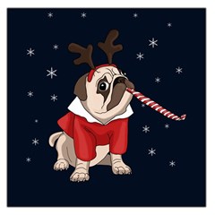 Pug Xmas Large Satin Scarf (square) by Valentinaart