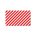 Christmas Red and White Candy Cane Stripes Magnet (Name Card) Front