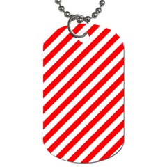 Christmas Red And White Candy Cane Stripes Dog Tag (one Side) by PodArtist