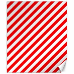 Christmas Red And White Candy Cane Stripes Canvas 8  X 10  by PodArtist