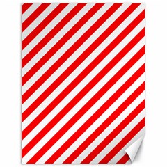 Christmas Red And White Candy Cane Stripes Canvas 18  X 24   by PodArtist