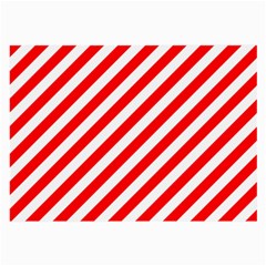 Christmas Red And White Candy Cane Stripes Large Glasses Cloth by PodArtist