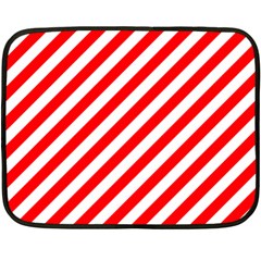 Christmas Red And White Candy Cane Stripes Double Sided Fleece Blanket (mini)  by PodArtist