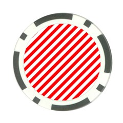 Christmas Red And White Candy Cane Stripes Poker Chip Card Guard (10 Pack) by PodArtist