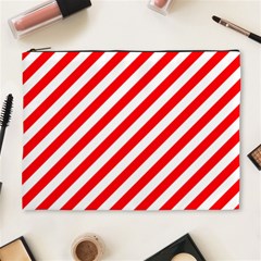 Christmas Red And White Candy Cane Stripes Cosmetic Bag (xl) by PodArtist