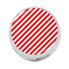 Christmas Red And White Candy Cane Stripes 4-port Usb Hub (one Side) by PodArtist