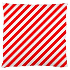 Christmas Red And White Candy Cane Stripes Large Cushion Case (two Sides) by PodArtist