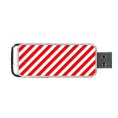 Christmas Red And White Candy Cane Stripes Portable Usb Flash (one Side) by PodArtist