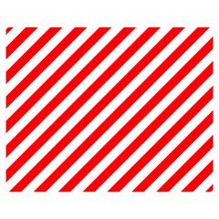 Christmas Red And White Candy Cane Stripes Double Sided Flano Blanket (medium)  by PodArtist