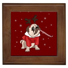 Pug Xmas Framed Tiles by Valentinaart