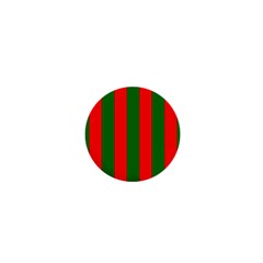 Wide Red And Green Christmas Cabana Stripes 1  Mini Buttons by PodArtist