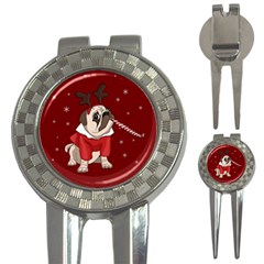 Pug Xmas 3-in-1 Golf Divots by Valentinaart