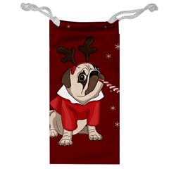 Pug Xmas Jewelry Bag by Valentinaart