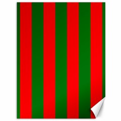 Wide Red And Green Christmas Cabana Stripes Canvas 36  X 48   by PodArtist