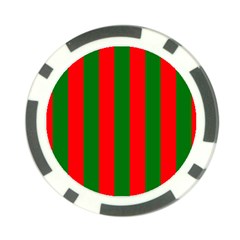 Wide Red And Green Christmas Cabana Stripes Poker Chip Card Guard by PodArtist