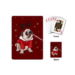 Pug Xmas Playing Cards (mini)  by Valentinaart