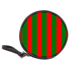 Wide Red And Green Christmas Cabana Stripes Classic 20-cd Wallets by PodArtist