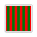 Wide Red and Green Christmas Cabana Stripes Memory Card Reader (Square)  Front