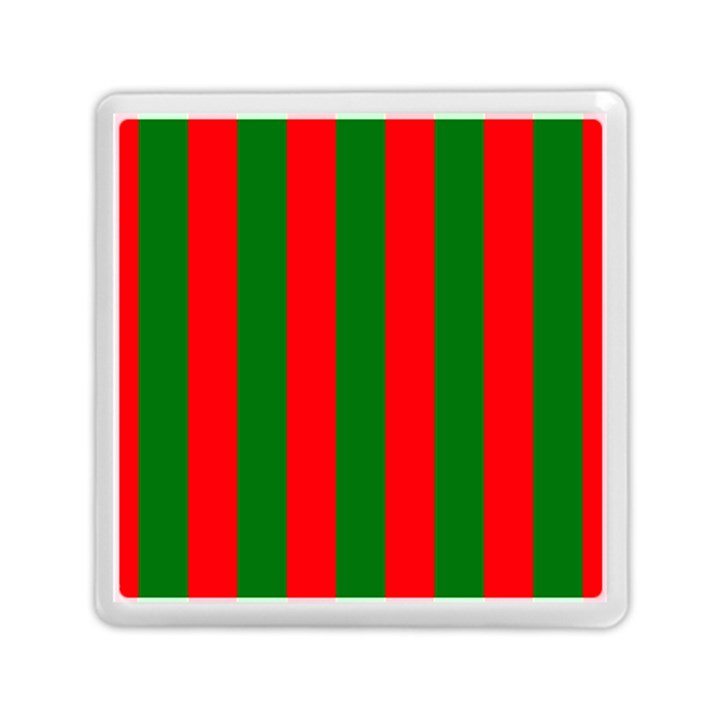 Wide Red and Green Christmas Cabana Stripes Memory Card Reader (Square) 