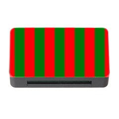 Wide Red And Green Christmas Cabana Stripes Memory Card Reader With Cf by PodArtist