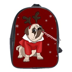 Pug Xmas School Bag (xl) by Valentinaart