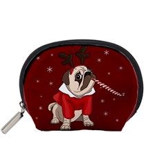 Pug Xmas Accessory Pouches (small)  by Valentinaart