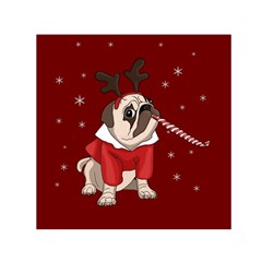 Pug Xmas Small Satin Scarf (square) by Valentinaart