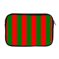 Wide Red And Green Christmas Cabana Stripes Apple Macbook Pro 17  Zipper Case by PodArtist