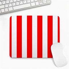 Wide Red and White Christmas Cabana Stripes Large Mousepads