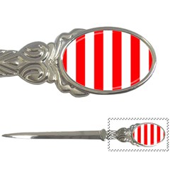 Wide Red and White Christmas Cabana Stripes Letter Openers