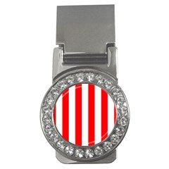 Wide Red And White Christmas Cabana Stripes Money Clips (cz)  by PodArtist