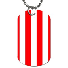 Wide Red And White Christmas Cabana Stripes Dog Tag (two Sides) by PodArtist