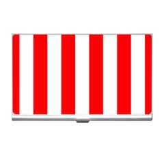 Wide Red And White Christmas Cabana Stripes Business Card Holders by PodArtist