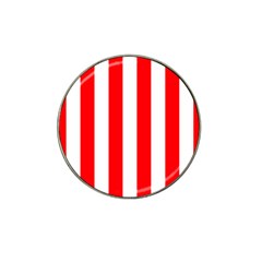 Wide Red And White Christmas Cabana Stripes Hat Clip Ball Marker by PodArtist