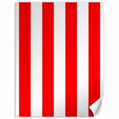 Wide Red and White Christmas Cabana Stripes Canvas 12  x 16  