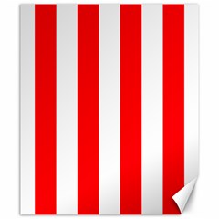 Wide Red and White Christmas Cabana Stripes Canvas 20  x 24  