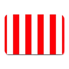 Wide Red and White Christmas Cabana Stripes Plate Mats