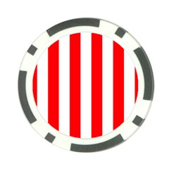 Wide Red And White Christmas Cabana Stripes Poker Chip Card Guard by PodArtist