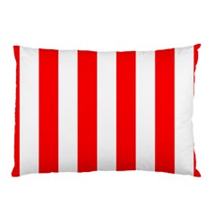 Wide Red and White Christmas Cabana Stripes Pillow Case