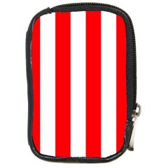 Wide Red And White Christmas Cabana Stripes Compact Camera Cases by PodArtist