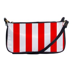 Wide Red And White Christmas Cabana Stripes Shoulder Clutch Bags by PodArtist