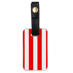 Wide Red and White Christmas Cabana Stripes Luggage Tags (One Side) 