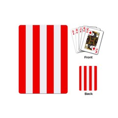 Wide Red and White Christmas Cabana Stripes Playing Cards (Mini) 