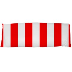 Wide Red and White Christmas Cabana Stripes Body Pillow Case (Dakimakura)