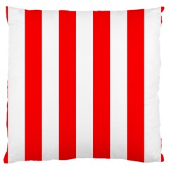 Wide Red and White Christmas Cabana Stripes Large Cushion Case (One Side)