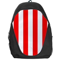 Wide Red And White Christmas Cabana Stripes Backpack Bag by PodArtist