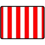 Wide Red and White Christmas Cabana Stripes Double Sided Fleece Blanket (Large)  80 x60  Blanket Front