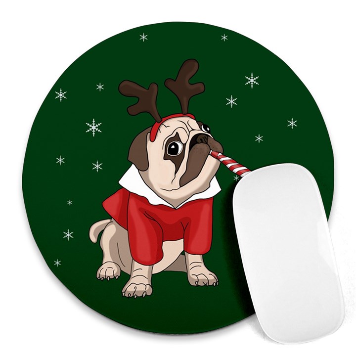 Pug Xmas Round Mousepads